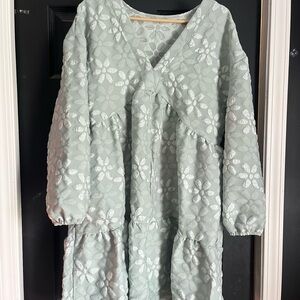 Floral Patterned Long Sleeve Dress